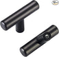 HBL' 12 Pack | Black Cabinet Knobs T Bar Cabinet Pulls, Ideal for Kitchen Cabinet Door,Drawer,Cupboard and Wardrobe, Overall Length 2in.