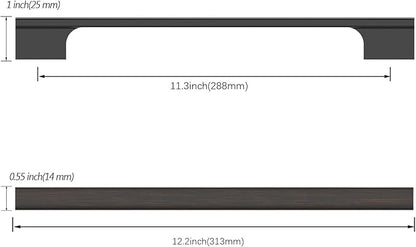 Asidrama 10 Pack 11.3 Inch(288mm) Oil Rubbed Bronze Kitchen Cabinet Handles, Cabinet Pulls Kitchen Cabinet Hardware for Cupboard Drawer Pulls