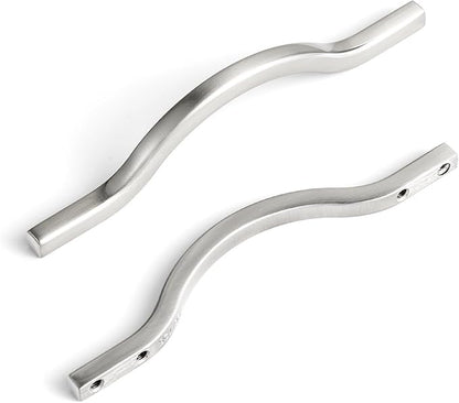 Goo-Ki Low Profile Satin Nickel Cabinet Pulls, Double Hole Centers (3.8''/5'') Zinc Alloy Handle for Drawer Cupboard Wardrobe,6 Packed…