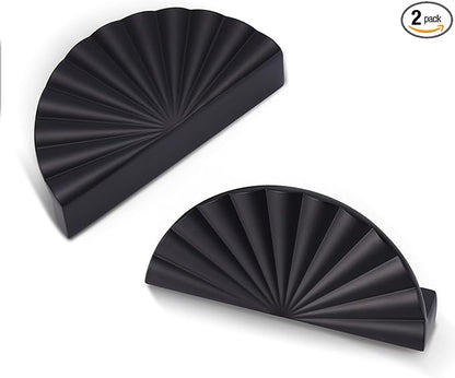 2 Pack 3 Inch (76mm) Matte Black Cabinet Pulls Cup Flat Drawer Handles Kitchen Cupboard Pull Bathroom Dresser Sunflower Handle Unique Hardware for Furniture Door Wardrobe Hardware TYH-MB-2