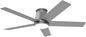 wurzee 52 Inch Flush Mount Ceiling Fan, Matte Silver Ceiling Fan with Light, Reversible DC Motors, Dimmable,Timer, Noiseless, Ceiling fan for Indoor & Outdoor Farmhouses, Dining Rooms