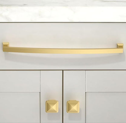 10 Pack Brushed Gold Cabinet Pulls 10 Inch(254mm) Kitchen Cabinet Handles Solid Zinc Alloy Cabinet Hardware Drawer Pulls