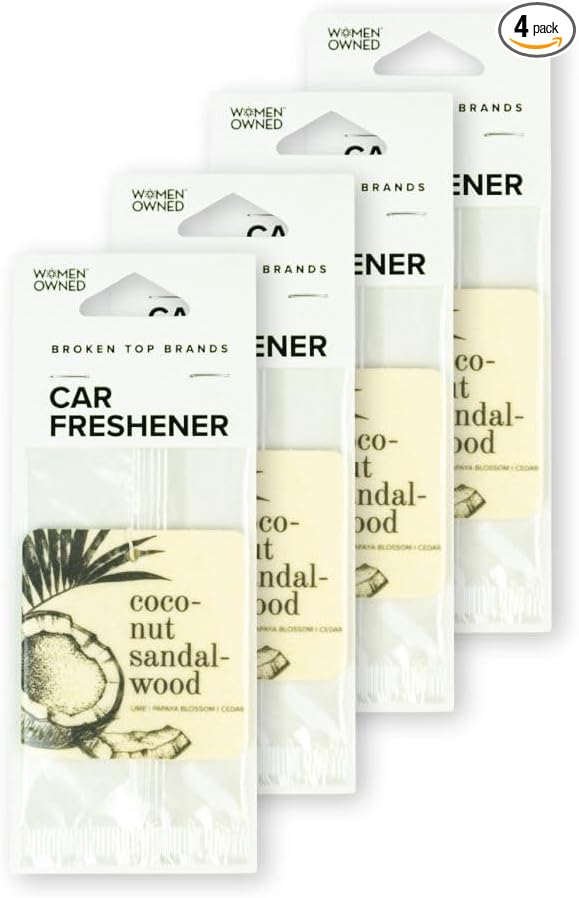 Coconut Sandalwood Car Air Freshener - 4 Pack-Mewly Pet