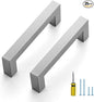 Ravinte 25 Pack Brushed Nickel Kitchen Cabinet Handles 3-1/2 Inch Cabinet Pulls Square Kitchen Hardware for Cabinet Drawer Pulls Drawer Handles Come with Screwdriver