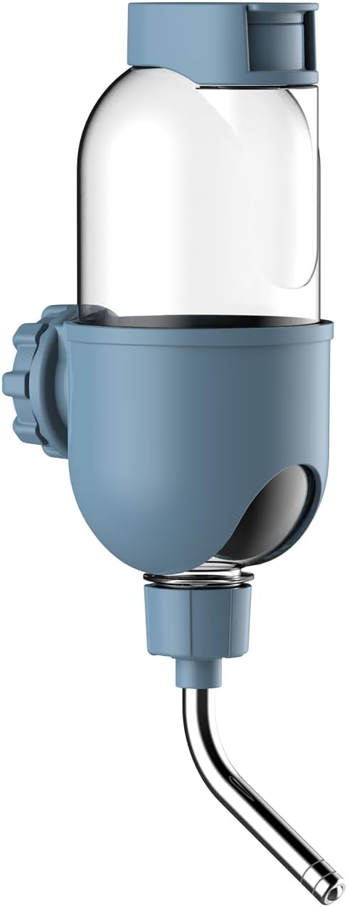 Pet Water Bottle for Cage Crate 17oz Non-Drip Water Dispenser for Small Animal Rabbit Bunny Guinea Pig Chinchilla Ferret Squirrel Hedgehog (Blue, 17oz)-Mewly Pet