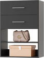 ROOMTEC 25.5" 2 Drawer Short Tower Closet Unit, Modular Closet System with Drawers and Shelf, Wardrobe Organizer for Bedroom or Walk-in Closet, Wall Mounted, Customizable Clothes Storage Unit, Black