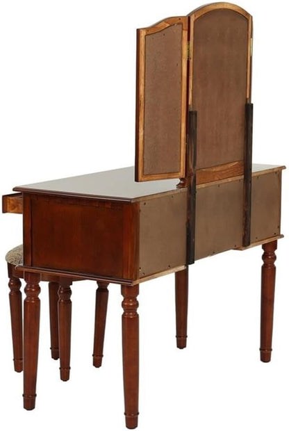 Bobkona St. Croix Collection Vanity Set with Stool, Cherry