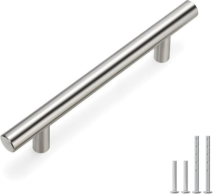 homdiy Kitchen Cabinet Handles Brushed Nickel Cabinet Pulls 96mm 3-3/4 inch Hole Centers - HD201SN,1 Pack T Bar Cupboard Drawer Pulls Stainless Steel