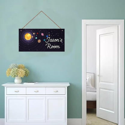 Personalized Sign Outer Space Room Décor For Little Man Cave, Space Art Print Solar System Wall Art Decor For Nursery Kids Room Decorations, Planets Picture Posters For Boys Bedroom