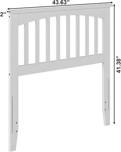 AFI, Mission Twin Solid Wood Headboard with Attachable Charger, White