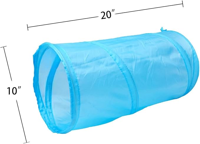 iCAGY Cat Tunnel for Indoor Cats Interactive, Rabbit Tunnel Toys, Pet Toys Play Tunnels for Cats Kittens Rabbits Puppies Crinkle Collapsible Pop Up Royal Blue 20"-Mewly Pet