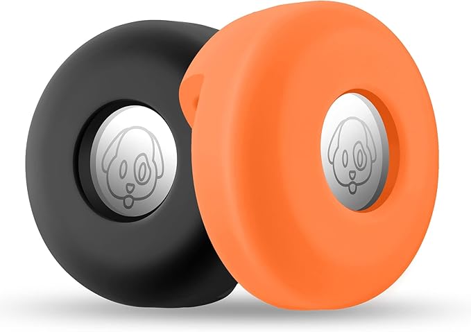 Airtag Holder for Dog Collar, Cibaabo Silicone Air Tag Case Cover Compatible with Apple Airtags for 0.8-1.2inch Cat Pet Collar Harness Loop-Mewly Pet