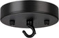 4.72 Inch Steel Light Canopy Kit - Black Modern Ceiling Light Plate with Hook, Suitable for Pendant Light and Chandelier, Includes All Mounting Hardware