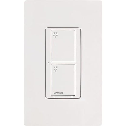 Lutron Caseta Original Smart Switch (Lutron Smart Hub Required), for LED Lights and Fans, 6 Amp, Single-Pole/3-Way, Neutral Required, PD-6ANS-WH-2, White, 2 Pack
