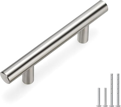 homdiy Brushed Nickel Cabinet Pulls Cabinet Handles, 2-1/2in(64mm) Center to Center Dresser Drawer Handles Silver Drawer Pulls for Kitchen, Bedroom, Bathroom, Wardrobe Hardware