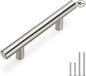 Homdiy 2-1/2 Inch Brushed Nickel Cabinet Handles - 50 Pack Kitchen Pulls, Square Hardware for Cabinets and Cupboards