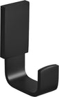 BESy Brass Clothes Hook Single Towel Hook for Bathroom Kitchen Garage Square Style Robe Hooks Coat and Hat Hook, Self Adhesive with Glue or Wall Mounted with Screws, Matte Black