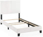 Furinno FB19821TWH Pessac PU Leather Upholstered Platform, Twin, White