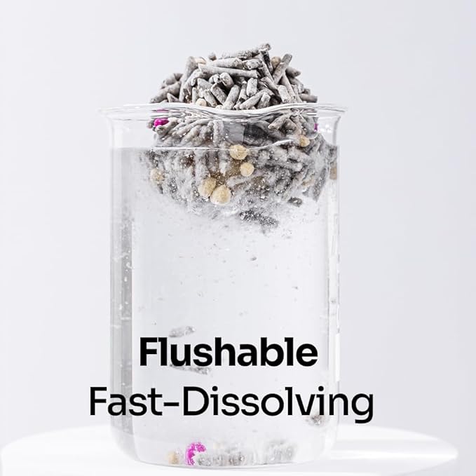 5 in 1 Mixed Cat Litter – Clumping, Flushable, Ultra Absorbent & Fast Drying | 100% Natural, Dust-Free, Low Tracking | with Activated Carbon for Superior Odor Control (5.5 lbs × 2 Bags)-Mewly Pet