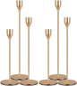 Denique Metal Gold Taper Candle Holder Set of 6 PCS for Table Centerpiece, Gold Candlestick Holders for Home Decor, Wedding, Dining, Party, Fits 3/4 inch Thick Candle&Led Candles