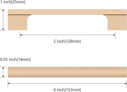 Asidrama 10 Pack 5 Inch(128mm) Champagne Gold Cabinet pulls Kitchen Cabinet Handles, Cabinet Pulls Kitchen Cabinet Hardware for Cupboard Drawer Pulls