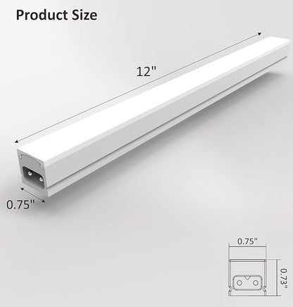 Under Cabinet Lighting Plug in, 12 Inch 1 Pc, Linkable AC120V 3CCT 3000K/4000K/5000K Ultra Slim, LED Under Cabinet Lights for Counter Light, Kitchen, Shelf, Sink, Workshop, Desk, White