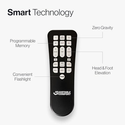 Classic Adjustable Base - Queen - Head & Foot Incline - Wireless Remote with Memory - Easy Set Up - Zero Clearance - Zero Gravity - Durable Frame