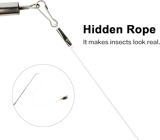 TTcat Cat Feather Wand Toys,Retractable Wand Toy with 3 Mini Insect Refills, Transparent Carbon Wire,Interactive Cat Toy Kitten Toy for Indoor Cats to Play Chase Exercis-Mewly Pet