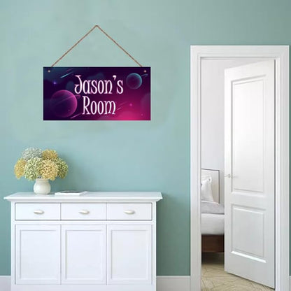 Personalized Sign Planet Decor For Boys Room, Stars Themed Kids Bedroom Decor, Outer Space Wall Art Décor for Little Man Cave, Universe Decorations For Girls Room Nursery Baby Playroom