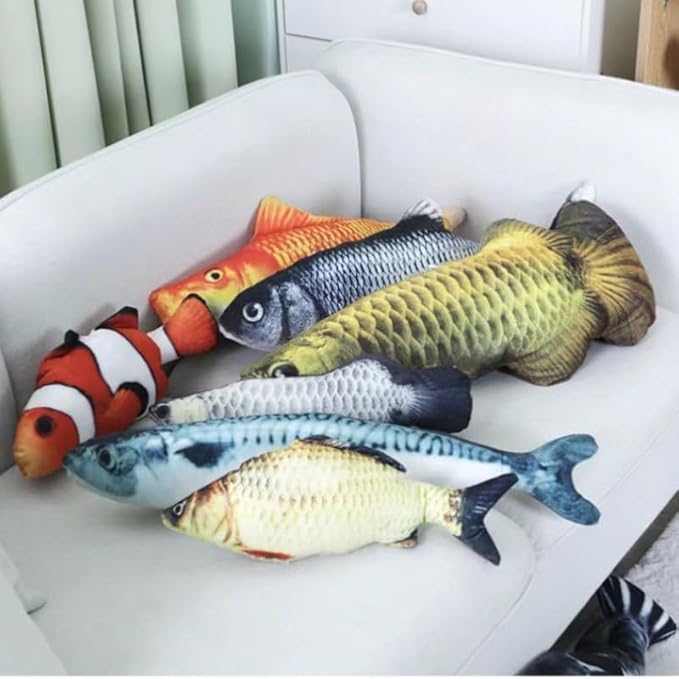 Catnip Toys 6 Pcs Set - Simulated Fish Fake Fish Realistic Soft Catnip Contained Catnip Catnip Toys for Cats and Kittens (Multi Colors)-Mewly Pet