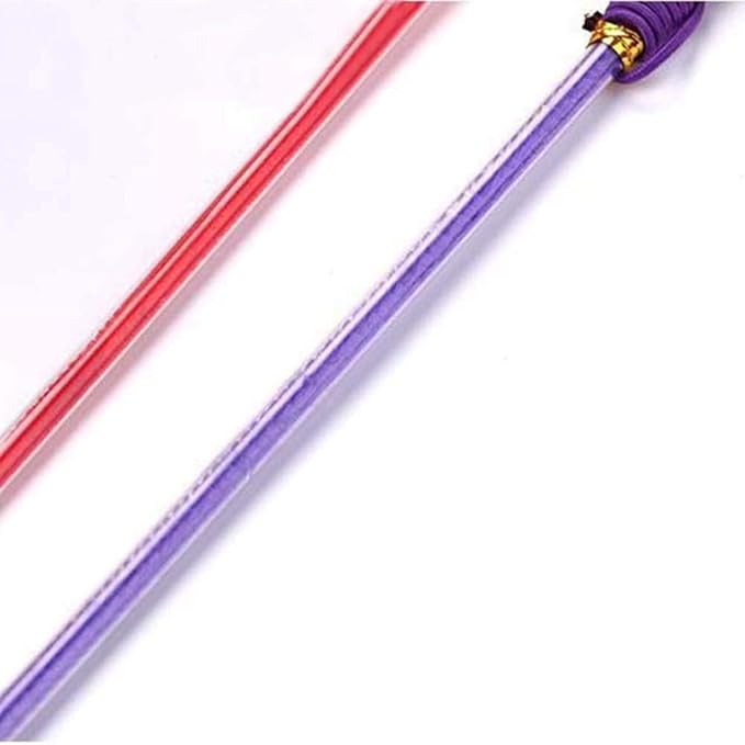 Purple Cat Teasing Stick Toy - Interactive Stick with Sparkly Feather Boa & Crinkle Ball for Indoor Cat Training & Fun-Mewly Pet