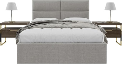 Vänt Upholstered Wall Panels - Queen/Full Size Wall Mounted Headboards - Weave Moondust Grey - Set of 4 Panels (Each Individual Panel 30"x11.5")