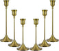 Candlestick Holders, Taper Candle Holders Set of 6, Vintage Candle Holder Decor for Table Centerpiece, Fireplace Mantel, Weddings & Housewarming (Brass Gold, 6 pcs)