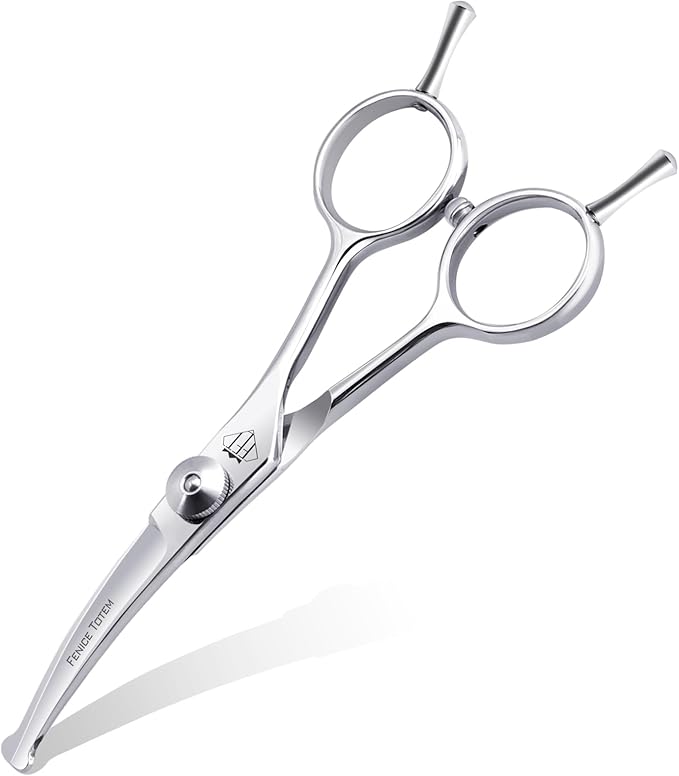 Dog Grooming Scissors: 4.75" Pet Curved Shears Made Of Advanced Stainless Steel Alloy for Trimming Dogs Cats and Other Pets Face and Paws-Mewly Pet