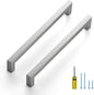 Ravinte 5 Pack Brushed Nickel Kitchen Cabinet Handles 7-1/2 Inch Cabinet Pulls Square Kitchen Hardware for Cabinet Drawer Pulls Drawer Handles Come with Screwdriver