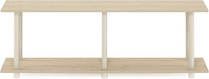 Furinno Turn-N-Tube No Tools Modern Rectangle Side Table, Bauhaus Oak/Beige