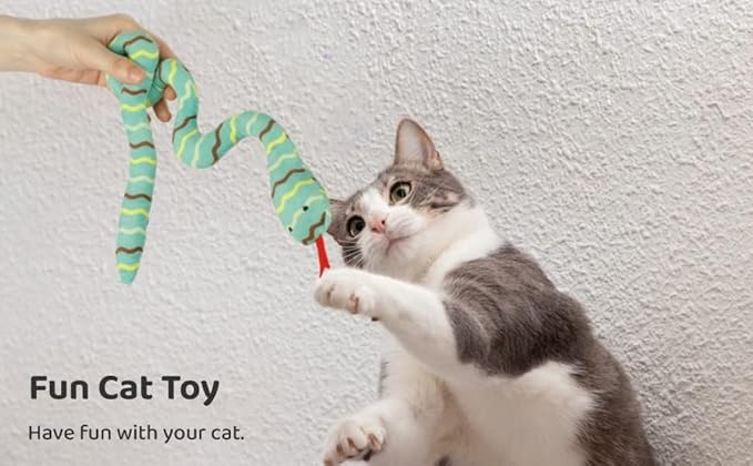 YUDANSI Cat Catnip Snake Toys for Indoor Cats, Snaky Toy 2 Pack for Kitten Play, Soft Plush Toy for Kitty Kicking Chewing and Teeth Cleaning, Interactive Colorful Simulation Toy for Pets Indoor-Mewly Pet