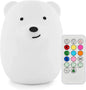 Animal-Shaped Night Light, Rechargeable LED Soft Silicone (BPA Free) Bedside Lamp for Children/Adults, Adjustable Brightness and 9 Colors by Touch Control & Remote Control (Big Bear)