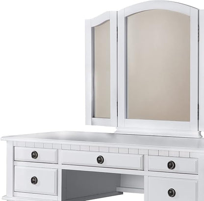 Bobkona St. Croix Collection Vanity Set with Stool, F4074, White