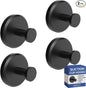 HOME SO Suction Cup Hooks for Shower, Bathroom, Kitchen, Glass Door, Mirror, Tile – Loofah, Towel, Coat, Bath Robe Hook Holder for Hanging up to 15 lbs – Waterproof & Rustproof, Matte Black (4-Pack)