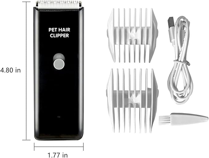 Dog Clippers,Quiet Washable USB Rechargeable Cordless Dog Grooming Kit,Electric Pets Hair Trimmers Shaver Shears for Dogs and Cats Black-Mewly Pet