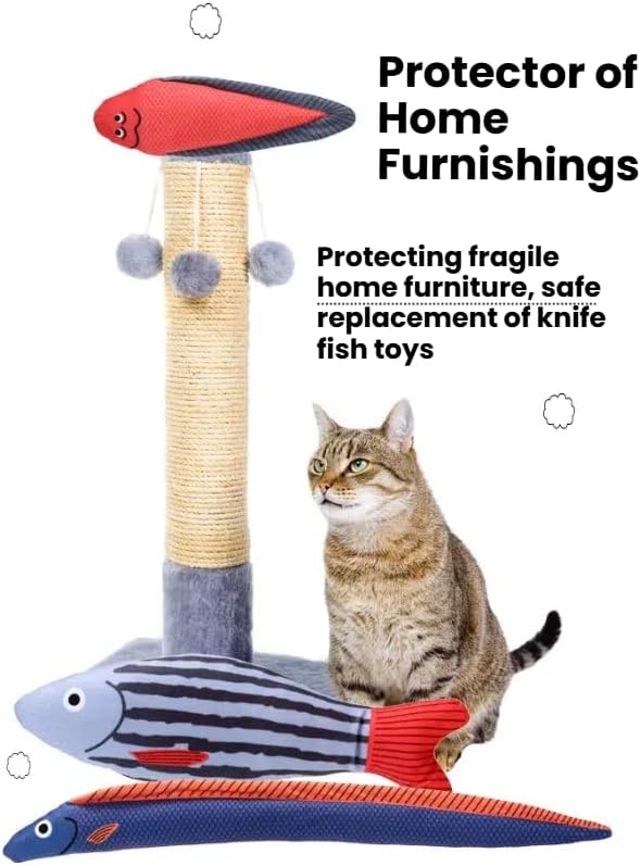 Catnip Toys 5 Pcs Set Crinkle Sound Catnip Fish, Soft and Durable, Stuffed with Natural Catnip Interactive Kitten Toy for Indoor Cat Exercise for Cats(Multi Colors)-Mewly Pet