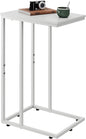 WLIVE Side Table, C Shaped End Table for Couch, Sofa and Bed, Large Desktop C Table for Living Room, Bedroom, Creamy White