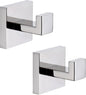TASTOS Bath Towel Hooks Premium Stainless Steel Robe Coat and Clothes Hook, Heavy Duty Square Wall Mounted Modern Hook for Bathroom & Kitchen, Polished Chrome Finish, 2Pack