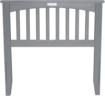 AFI, Mission Twin Solid Wood Headboard with Attachable Charger, Grey