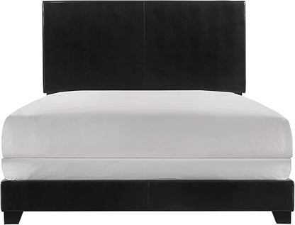 Crown Mark Erin Upholstered Panel Bed in Black, Full