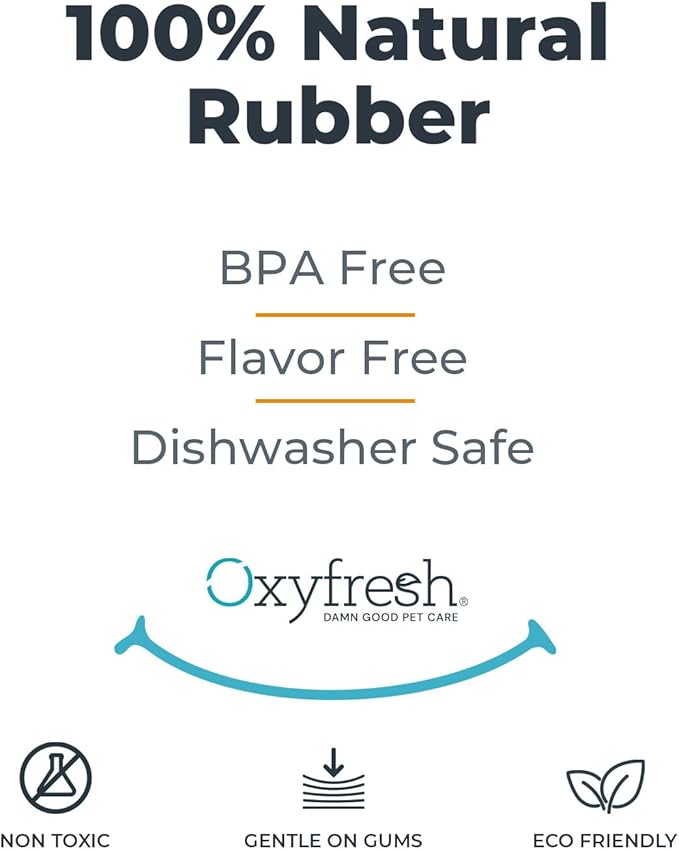 Oxyfresh Dog Dental Chew Toy - Best Durable Rubber Dog Toy for Tough Chewers – Helps Remove Plaque, Cleans Teeth & Freshens Breath Without Brushing (Large)-Mewly Pet