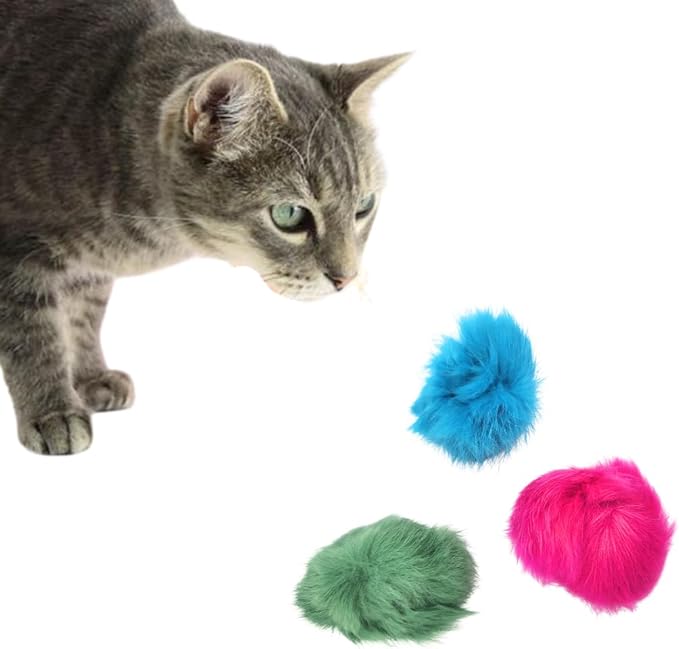 3 Count of Bat Arounds: Fur Ball Cat Toy from Da Bird-Mewly Pet