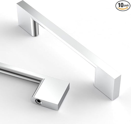Asidrama 10 Pack 3.75 Inch(96mm) Polished Chrome Kitchen Cabinet Handles, Cabinet Pulls Kitchen Cabinet Hardware for Cupboard Drawer Pulls