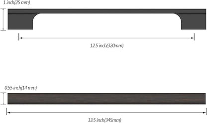 Asidrama 6 Pack 12.5 Inch(320mm) Oil Rubbed Bronze Kitchen Cabinet Handles, Cabinet Pulls Kitchen Cabinet Hardware for Cupboard Drawer Pulls